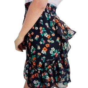 MAJE Floral Print Chiffon Mini Skirt In Imprime